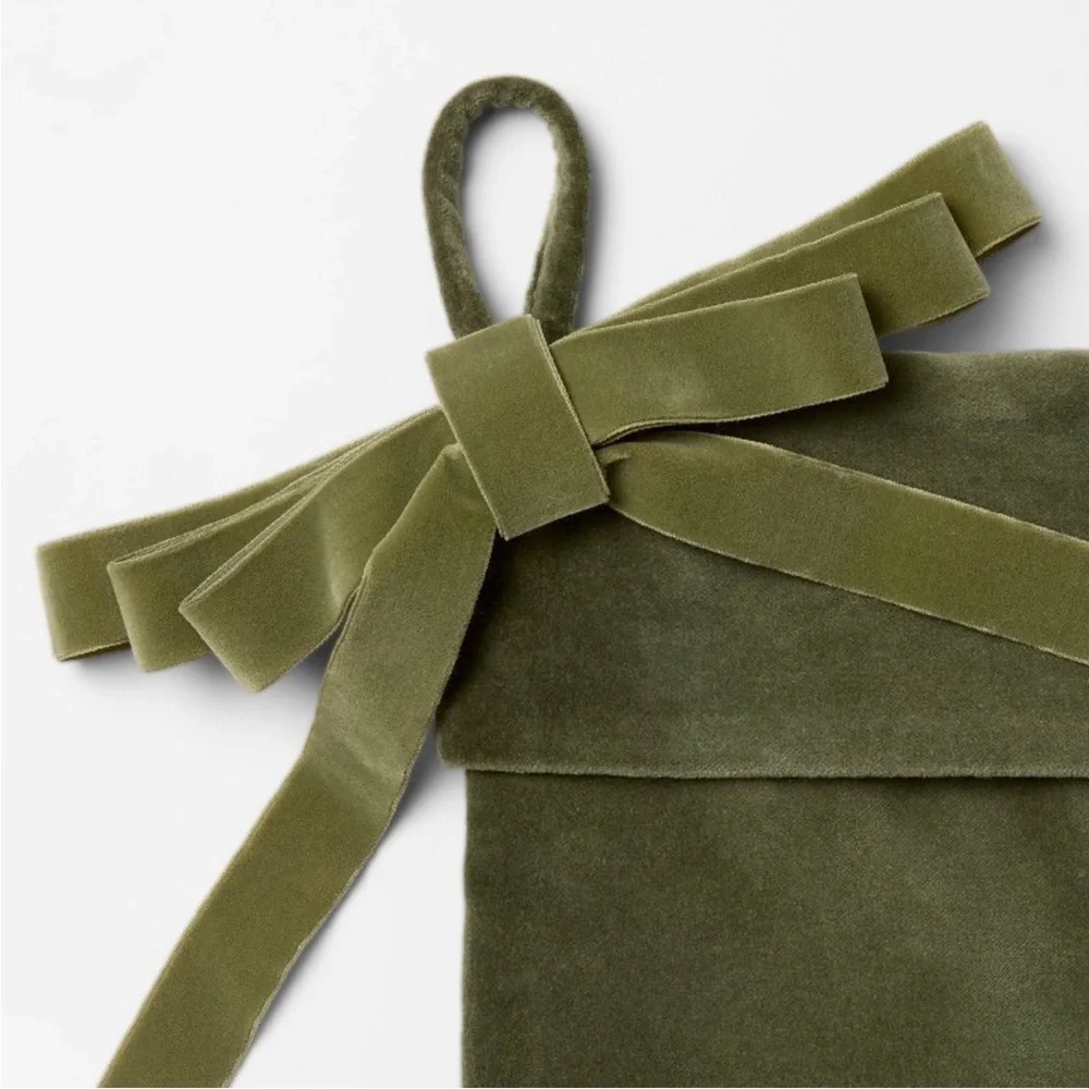 Green Velvet Bow Christmas Stocking -  Threshold™ designed with Studio McGee